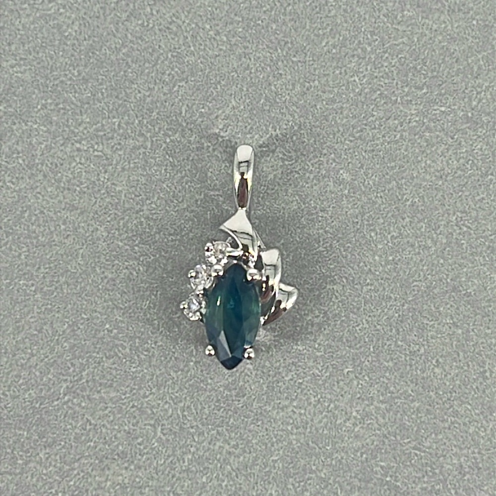 Silver, Sapphire & CZ Pendant